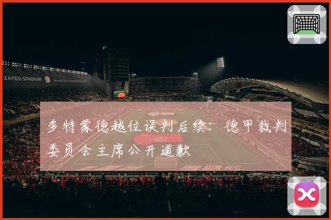 多特蒙德越位误判后续：德甲裁判委员会主席公开道歉